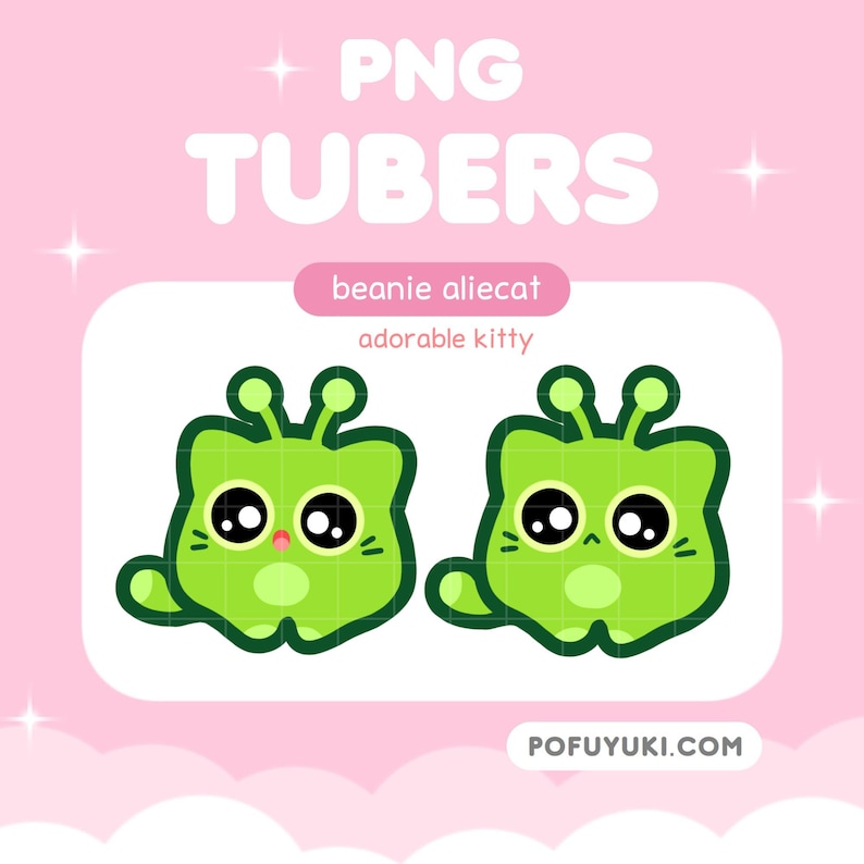 Pngtuber Alien Beanie Cat for Twitch & Youtube Streaming, Chubby Cat ...