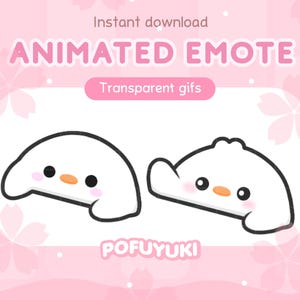 Geanimeerde schattige gansbongo-emote voor Twitch, Discord en YouTube, White Duck Happy Tap Hype Excited Emote - direct downloaden
