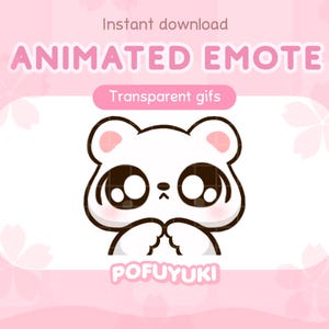 Animated Cute Polar Bear Emote - Shy Emote for Twitch Discord & Youtube