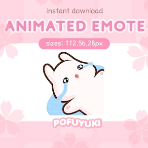Animated Bunny Emote Crying for Twitch, Discord & Youtube - Instant Download