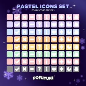 Pastel Discord Icons Set - Includes 80 Productivity Symbol Icons, Discord Server Chatrooms Task Badges and Emotes