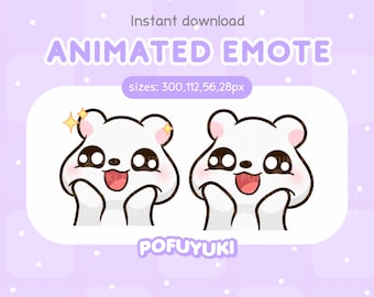 Animated Cute Polar Bear Wow Emote for Twitch & Discord Cute Transparent GIF - Instant Download