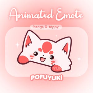 Animated Kitsune Bongo + Tap Emotes & Alert for Twitch, Discord, Youtube, Kick Cute Kawaii Chibi Kitsune Emoji, Excited Hype Red Kitsune GIF