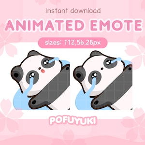 Gesto triste de panda animado para Twitch, Discord y YouTube, emoticono de llanto: descarga instantánea