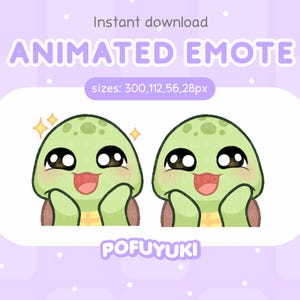 Animated Turtle Wow Emote - Twitch & Discord Cute Transparent GIF