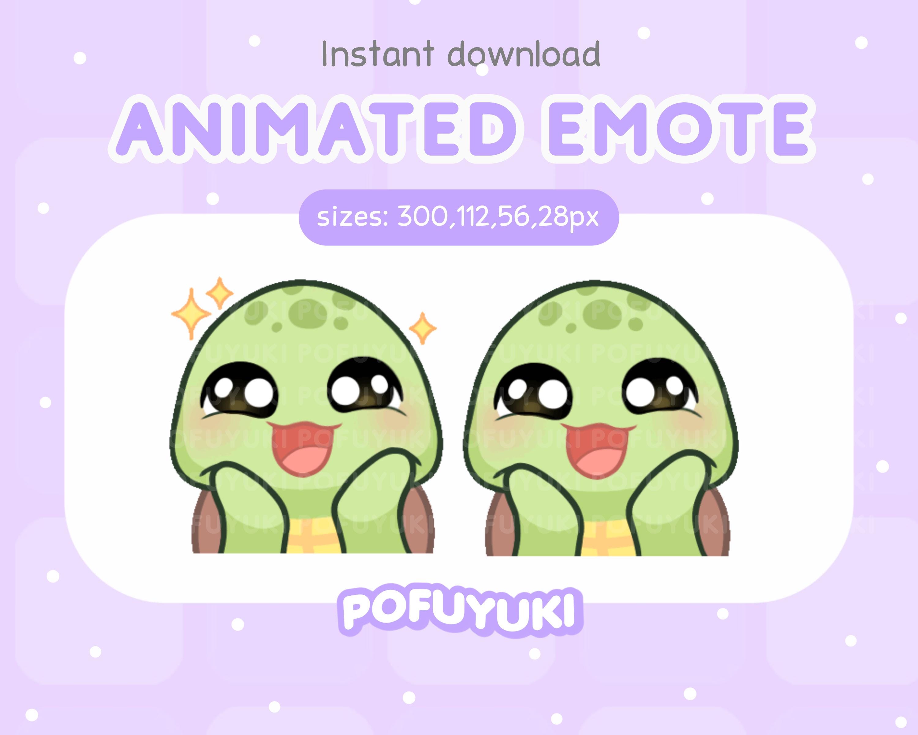Animated Turtle Wow Emote - Twitch & Discord Cute Transparent GIF