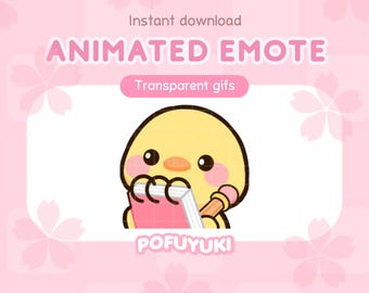 Animiertes Küken Notizen Emote für Twitch, Discord & Youtube Streamer - Instant Download