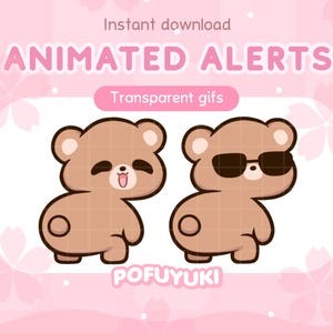Animated Cute Bear Twerking Alert Emote