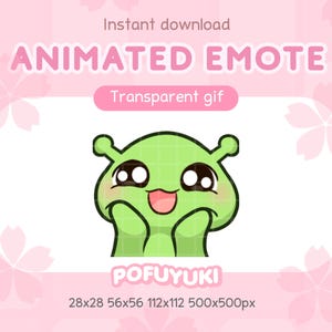 Animated Cute Alien Wow Twitch & Discord Emote - Transparent GIF - Instant download