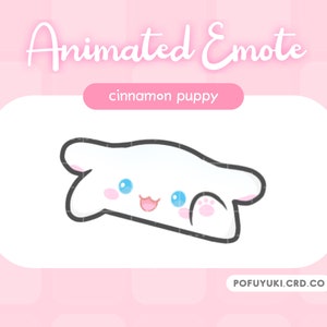 Animated Cute Cinnamon Bongo and Tap Emotes | Kawaii White Happy Puppy | Twitch Discord Chat Emotes / Twitch Alerts Gif