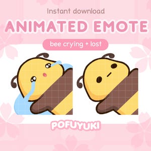 Animated Bee Crying Emote for Twitch, Discord, Kick & YouTube Streaming, Kawaii Sad Emote, Lost, Dead, RIP Cute Honey Bee Chat Emotes