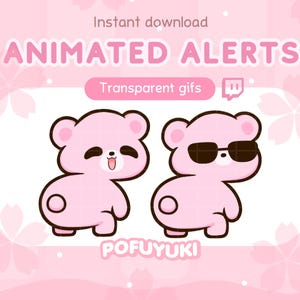 Cute Pink Bear Twerking Animated Alert/ Emote - Dancing cool bear