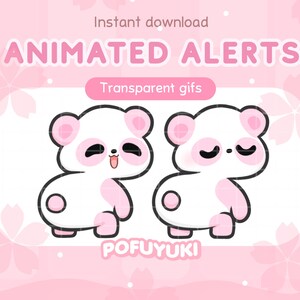 Emoticono de alerta animado de panda rosa haciendo twerking