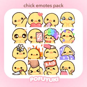 Duck Twitch Emotes Pack, Discord - Love Hi Comfy NoU Clown Knife Sad Pog Loading Yaay Bonk Hype Raid Noted This is Fine Sip