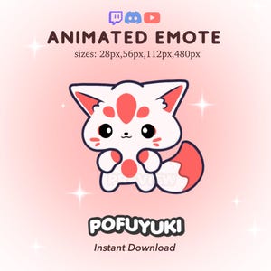 Animated Kitsune Dance Emote + Alert for Twitch, Discord & YouTube Streamers, Kawaii Happy Dance Emote, Chibi Red Kitsune Fox Cute GIF