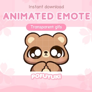 Emote de oso tierno animado: emoticón tímido para Twitch, Discord y YouTube