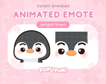 Animated Penguin Emote Smirk Emote Twitch & Discord, Smug Emote, Brows Emote - Instant Download