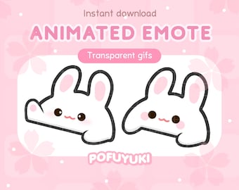 Animated Cute Bunny Bongo Tap Emotes for Twitch, Discord & Youtube  - Instant Download