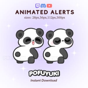 Animated Cute Panda Twerking Emote + Alert for Twitch, Discord & YouTube Streamers, Kawaii Happy Dance Emote, Chibi Panda Dance Emote