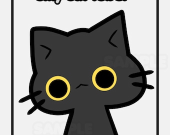 Schwarze Katze PNGtuber für Twitch & Youtube Stream, Kawaii Silly Tuber, Simple Talking Kitty Model, enthält 8 PNGs