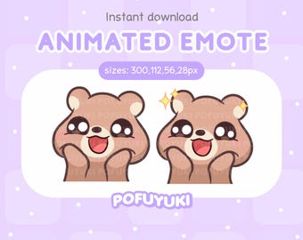 Animated Cute Bear Wow Emote - Twitch & Discord Cute Transparent GIF