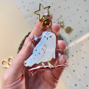 Eulen Schlüsselanhänger // süßer, transparenter Acryl Anhänger