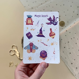 Hoja de pegatinas de lección de magia // Varios tamaños // Para scrapbooking, cuadernos y diarios