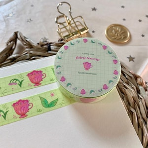 Washitape sprookjesachtig theekopje // Voor scrapbooking, notitieboeken en tijdschriften