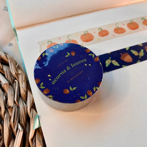 Acorns & leaves washi tape // For scrapbooking, notebooks and journals