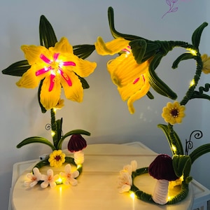 Tangled Inspired Whimsical Flower Lamp | Floral Night Lamp