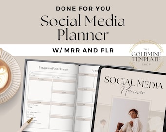 Social Media Planner with Master Resell Rights, PLR Digital Products, Resell Planner, Content Planner, Marketing Plan, Small Business MRR
