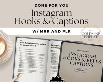 Instagram Reel Hooks and Captions, PLR, MRR, Done For You Hooks For Social Media, Grow Your Instagram Following, Resell Rights Included