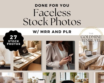 Faceless Stock Photo Master Resell Rights Lifestyle Image Bundle Work from Home Office 27 Boho Photos (MRR) and Private Label Rights (PLR)