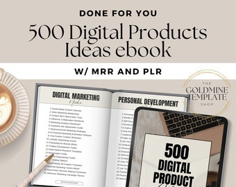 500 ideas de productos digitales para ingresos pasivos MRR hechas para usted Lead Magnet, haga crecer su correo electrónico, derechos de etiqueta privada, PLR, plantilla de Canva