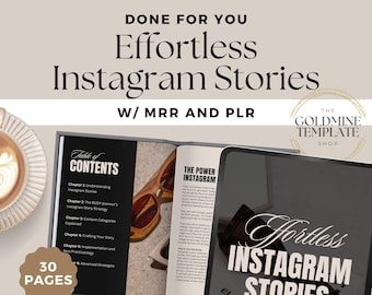 PLR Effortless Instagram Stories, Stories That Sell Guide, Social Media Strategy, Instagram Growth Convert Sales, Done For You Ebook MRR