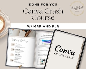 Canva Crashkurs und Master Resell Right (MRR) with Privat Label Right (PLR) Done For You ebook, DFY Digitales Produkt