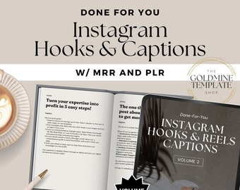 Instagram Reel Hooks and Captions, PLR, MRR, Done For You Hooks For Social Media, Grow Your Instagram Following, Resell Rights Included, V2