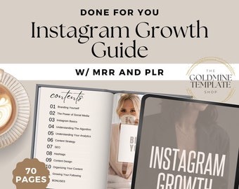 Guía de crecimiento de Instagram con derechos de reventa maestros, Guía de estrategias de marketing de Instagram, Instagram para propietarios de empresas, marketing digital, DFY