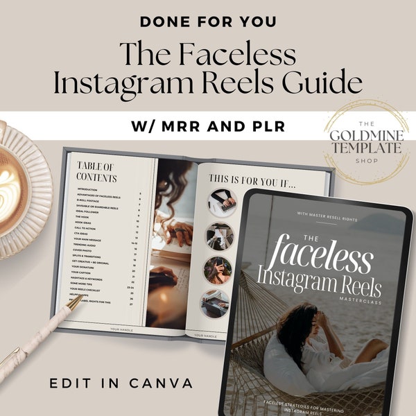 Anonieme Instagram Reels Guide met Master Resell Rights, Instagram Reel Growth Guide voor bedrijfseigenaren, digitale marketing, DFY, OUR, MRR