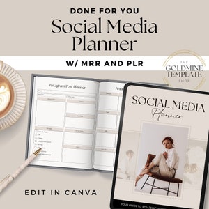 Social Media Planer mit Master Resell Rechte, PLR Digitale Produkte, Resell Planner, Content Planer, Marketing Plan, Small Business MRR