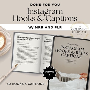 Instagram Reel Hooks and Captions, PLR, MRR, Done For You Hooks For Social Media, Grow Your Instagram Following, Resell Rights Included