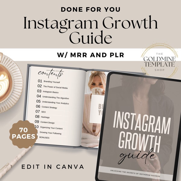 Guide de croissance Instagram avec droits de revente principaux, Guide des stratégies marketing Instagram, Instagram pour les propriétaires d'entreprise, Marketing numérique, DFY