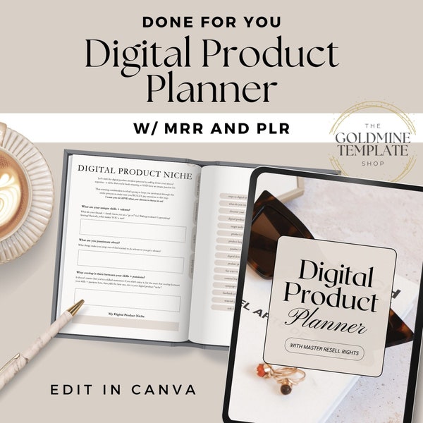 Digital Product Planner with Master Resell Rights and Private Label Rights (PLR) Resell Planner, Small Business MRR, Digital Marketing