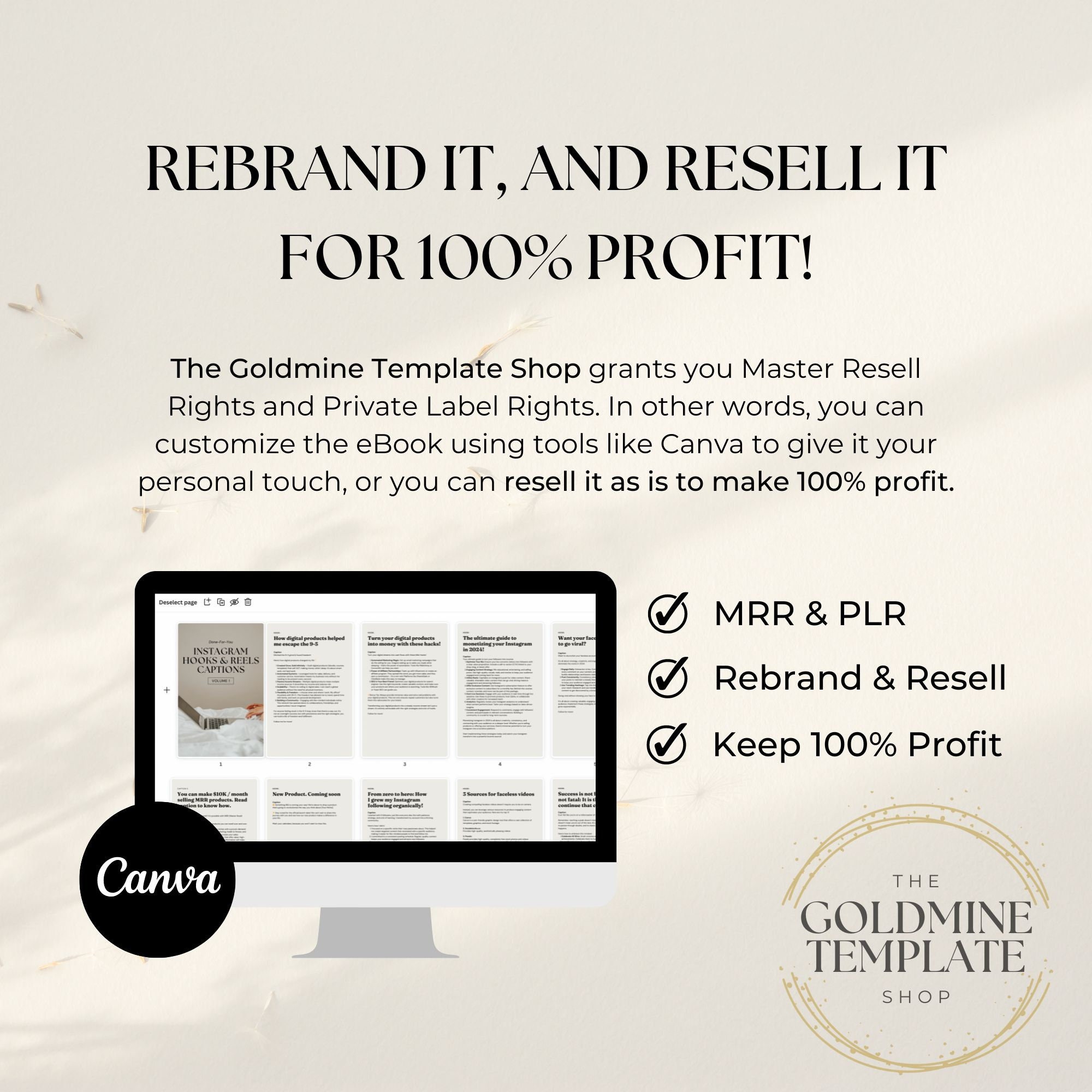 Instagram Reel Hooks and Captions, PLR, MRR, Done for You Hooks for ...
