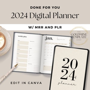 PLR 2024 Digital Planner with Master Resell Rights, 2024 plr Planner, plr Digital Products, Resell Planner, Digital Journal, MRR