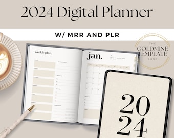 PLR 2024 Digital Planner with Master Resell Rights, 2024 plr Planner, plr Digital Products, Resell Planner, Digital Journal, MRR