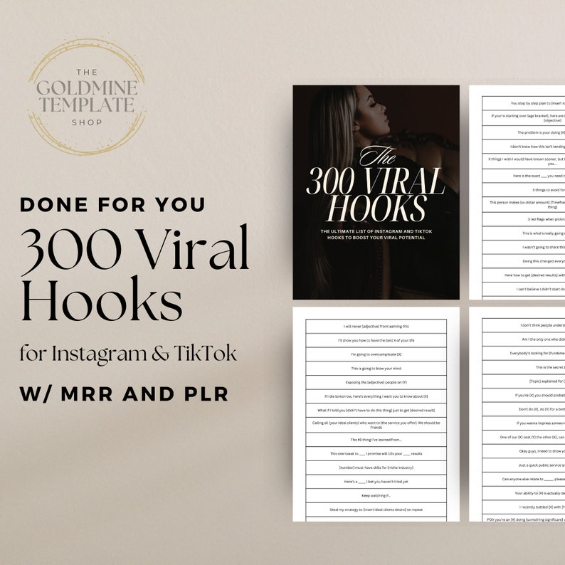 300 Viral Hooks for Instagram Reels & Tiktok Videos, With Master Resell ...