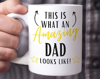 Dad Personalised Mug, Coffee Cup Dad, Amazing Daddy Gift, Gift for Him, Birthday Present, New Dad, Fathers Day, New Parent Mug