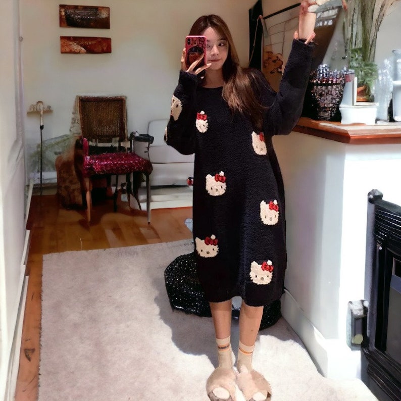 Hello Kitty High Quality Pajamas Dress Cozy Y2kinspired Hello Kitty
