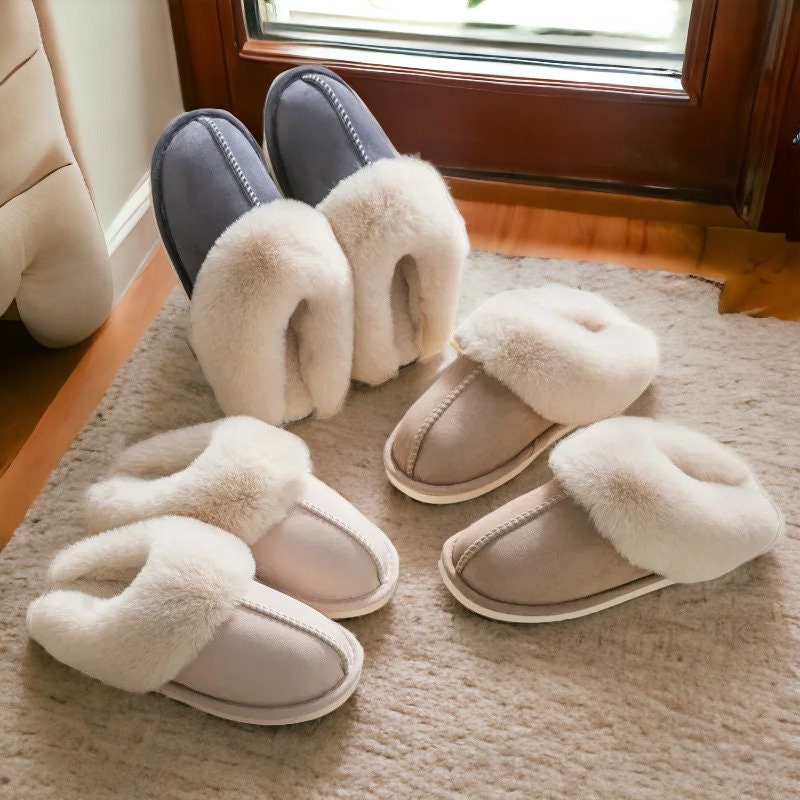 Big fluffy slippers deals